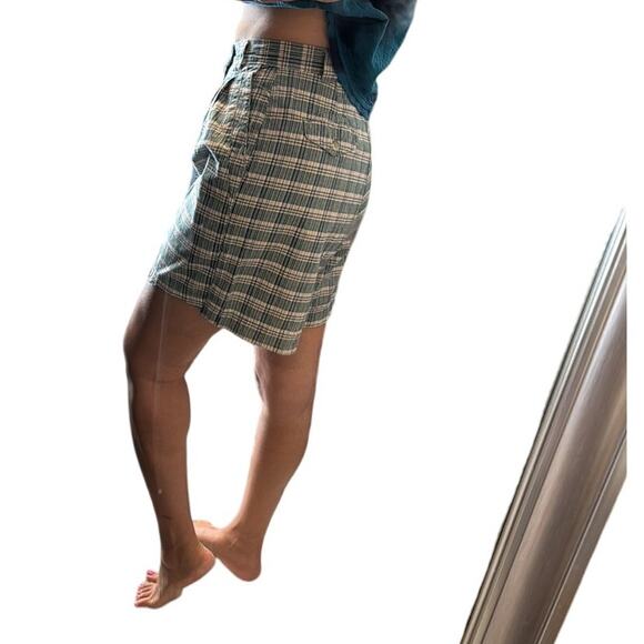 Vintage Partners plaid front pleated 90s high waisted Bermuda lpreppy shorts - Picture 9 of 9